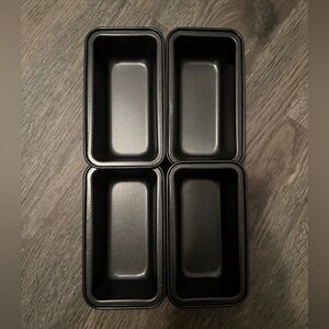Set of Four Black Mini Loaf Pans